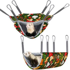 Ba-xa887101-fba Bienbee 2 Pcs Ferret Rat Hammock Set For Cage Washable Guinea Pig Hideout Bed Soft Sm