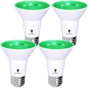 Bluex Bulbs 850040522020 4 Pack Led Par20 Flood Green Light Bulb - 8w 65watt Equivalent Damp