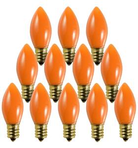 Hu-xi-201 Bluex Bulbs 12 Pack C9 Orange Light Bulb Ceramic Incandescent 7 Watt E17 Intermediate Bas