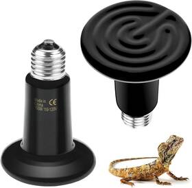 Bn-link 810079586110 150w Reptile Heat Lamp 2-pack Ceramic Emitter Bulbs No Light For Reptiles