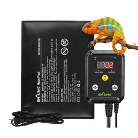Bn-link 857333007981 Durable Reptile Heating Pad 6 Inch X 8 With Digital Thermostat Under Tank Heater