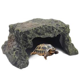 J148 Bnosdm Reptile Hideout Rock Tortoise Hide Cave Resin Lizards Hideaway Turtle Ba