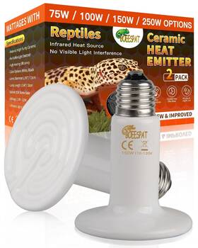 100w Boeespat 194467073018 High Efficiency Ceramic Heat Emitters Pack Of 2 Reptile Basking La