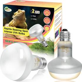 Boeespat 711181756418 2pack 75w Uva Basking Heat Lamp Bulbs-sunlight Simulation Reptiles And Amphibians