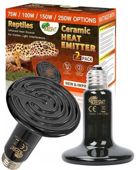 Boeespat 752859160151 High Efficiency 150w Reptile Heat Lamp Bulbs Pack Of 2 Ceramic Emitters