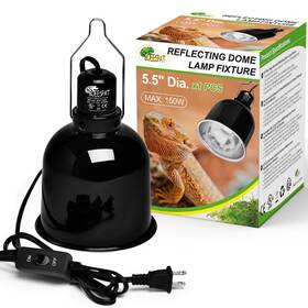 Boeespat 763967770248 Reptile Light Fixture 5.5 Inch Deep Dome With Switch Optical Reflec
