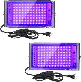 Ind-fl-2-100w Brand Indmird 2 Pack 100w Uv Black Light Lights For Glow Party Ip65