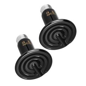 Branded 198401000597 2 Pack 75w Ceramic Heat Emitter No Light Reptile Lamp For Bearded Dragons