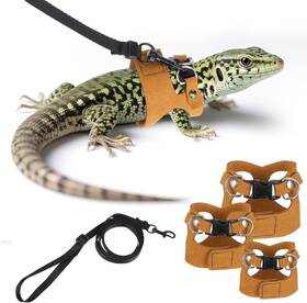D7ygsnyi Branded Bewudy 3 Pack Bearded Dragon Harness Leash Set Adjustable Lizard Bearde