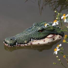 Hr56620 Branded Realistic Floating Alligator Head Decoy For Ponds And Pools - Premium Quality Croc