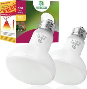 Hl-100w Branded01 2 Pack 100w Reptile Heat Lamp Bulb Full Spectrum Uva Uvb Sun Light For