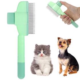 698903 Bremorou Pet Comb For Cats Self Cleaning Hair Removal Flea Combs Dog Cat Groo