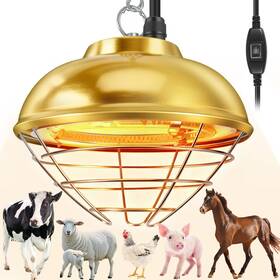 Brivouen 742626343665 Chicken Coop Heat Lamp 320 Watt Carbon Fiber Bulb Small Orange
