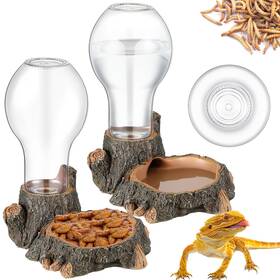 Briwooody-dispenser-89 Briwooody 2 Pcs Automatic Reptile Water Dispenser 13.5 Oz Large Bearded Dragon Bo