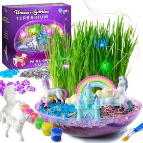 Bryte 852837007543 Light Up Unicorn Terrarium Kit For Kids - Grow Plant Castle Paint Set Crys Bryte 852837007543 Light Up Unicorn Terrarium Kit For Kids - Grow Plant Castle Paint Set Crys