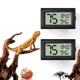 Bsresin-104-r 711181119596 2 Pcs Rectangle Reptile Thermometer And Humidity Gauge For Bearded Dragon