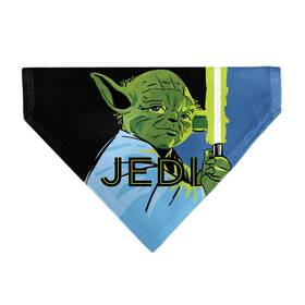 Buckle-down 198016109999 Star Wars Pet Bandana Jedi Text And Yoda Lightsaber Pop Art Black B