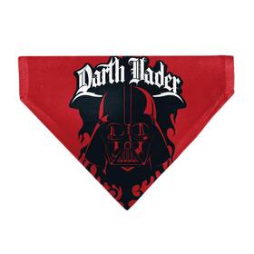 Buckle-down 198016110001 Star Wars Pet Bandana Darth Vader Face And Text Flame Red Black Whi