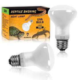 Bulbmaster 720665767277 Reptile Heat Lamp Bulbs - 50 Watts Uva Basking Light For Reptiles And Amphibi