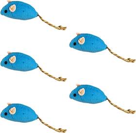 Bwesoo 732258424665 5pcs Blue Catnip Toy Toys Balls Teaser Mouse Shape Interactive Lig