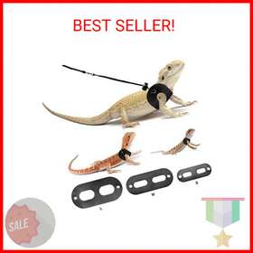 Bwogue 313052849801 Bearded Dragon Harness And Leash Adjustable Leather Lizard Reptiles Harne