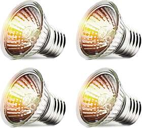Calpalmy 25wbulbs 4-pack 25w Uva Uvb Bulbs Heat And Light For Reptiles Amphibian Ta