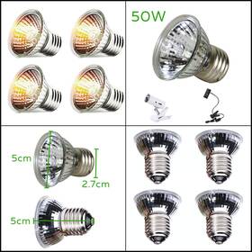 Calpalmy 640117914359 4-pack 50w Uva Uvb Bulbs Heat And Light For Reptiles Amphibian Ta