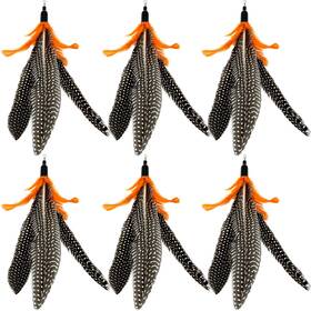 3y-o1re-8i5k Cateneed Cat Feather Toys Refills Wand Replacement Feathers 6 Pcs Natural Da Bird Fe