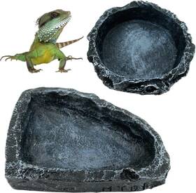 2back1c1r Cateness 2 Pack Reptile Feeding Dish Corner Bowl Round