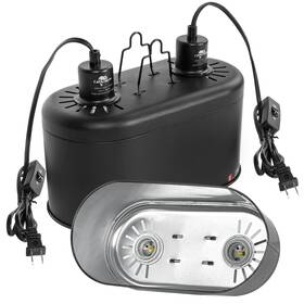 Jdrl01 Cavachew Dual Reptile Light Fixture With Separate Switches 11.2in Double Dome F