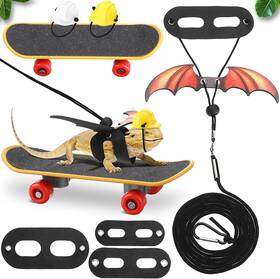 Chivao 445002469470 5 Pieces Bearded Dragon Accessories Toy Set Leashes And Ha