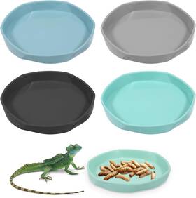 Sw7vgbwyh Classicseali 4 Pack Reptile Dish Round Plastic Water For Tank Food Dishes Lizar