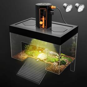 Clioran 313039224263 Turtle Basking Platform With Light 9.8 6.2 6.2inch Small Land Elevated Topper De