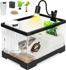 Cnewturttankelaire-03 Clioran Large Turtle Tank Kit All In One Red Eared Slider Aquarium Pc Aquatic For Baby T