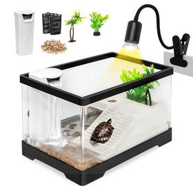 Turttankelaire-02 Clioran Turtle Tank Kit Pc Small Red Eared Slider Aquarium Aquatic Baby Tortoise Habi