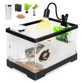 Turttankelaire-03 Clioran Large Turtle Tank Kit All In One Complete Set L 15.75 8.07 8.85inch