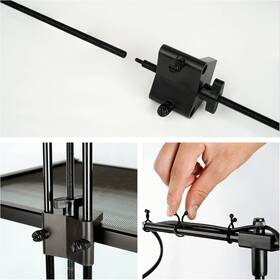 .co 445007089062 Reptile Dual Lamp Stand Metal Adjustable Heating Holder Light Fixture Re