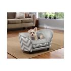 Co2435-13-gry Enchanted Home Pet Ultra Plush Snuggle Bed Grey Chevron