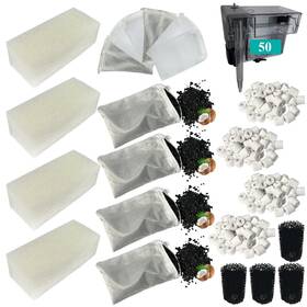 Aquaclean50filter-04 Conloquen 4 Set Three-stage Filters Replacement Media Kit For Aquaclear 50 Power Filter