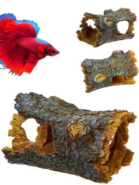 Corisrx 145470626136 Aquarium Hide Log Betta Fish Tank Accessorie Decoration - Resin Artif