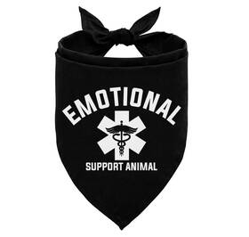 Dog031 Corner Wind Emotional Support Animal Dog Bandana Scarf Black Service Collar A31