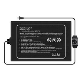 Ph-1208c Cosytour Reptile Heat Pad 12x8 Inches Adjustable Temperature Control 16w For 30-40