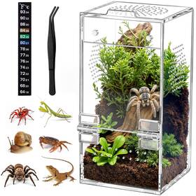 Cb02 Courtyardaid Jumping Spider Enclosure Acrylic Terrarium With Magnetic Door And All-side Vent