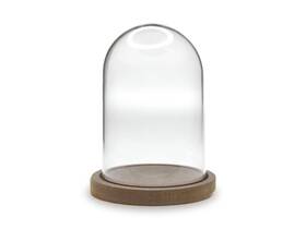 Craft Supply 042677848080 Terrarium Plastic Clear Dome With Wood Base - Diy Crafts 4.5 Inches Tall