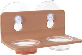 Wsj006 Crittzoo Crested Gecko Feeding Ledge With 10pcs Food Dish - Wooden