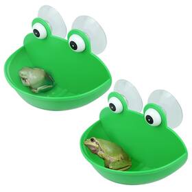 Cunguv 608571741898 2 Pieces Frog Habitat With Dual Suction Cups Cute Fish Tank For Amphibian Aqu