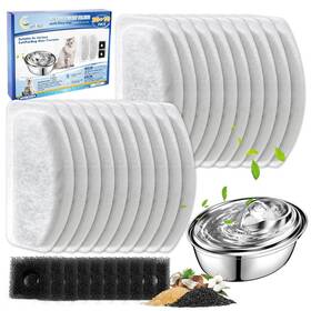 P1301f Cunina Cat Fountain Filter - 20 Pack And 10 Replacement Compatible With Orsda D30 67o