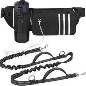 Cxaprdsh 789548555219 Hands Free Dog Leash With Walking Fanny Pack Adjustable Waist Belt Reflec