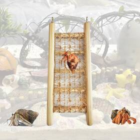 Cyg&cl 313015086021 Hermit Crab Climbing Ladder Wooden Rope Small Animal Cage Toy Bird Lizard