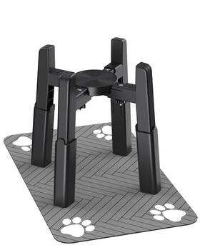 A32bd Czpet Dog Bowl Stand With Mat Adjustable Height And Width Raied Elevate